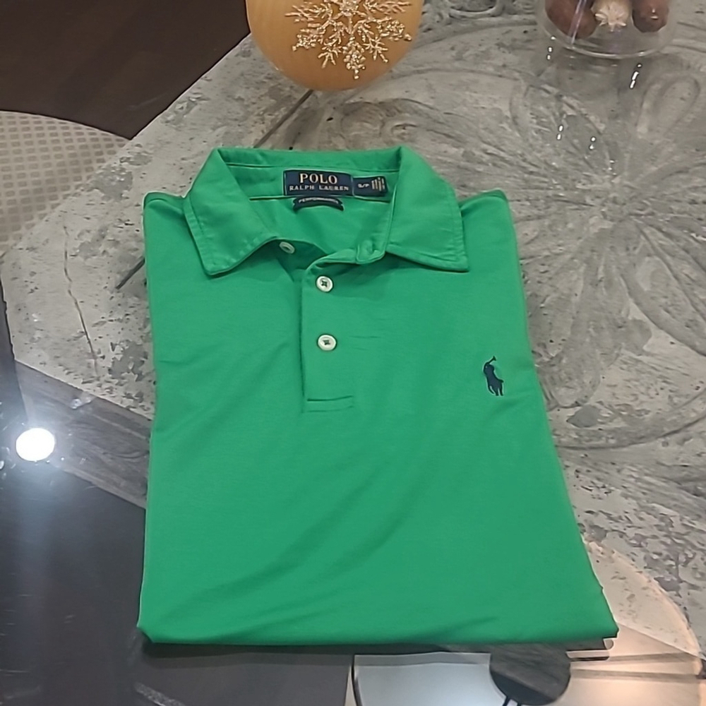 Ralph Lauren Men's performance green polo shirt s